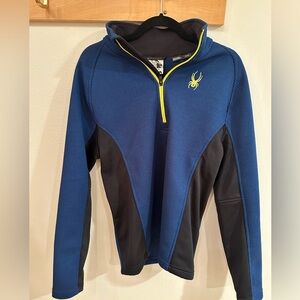 Spyder Blue and Yellow Quarter-Zip Pullover